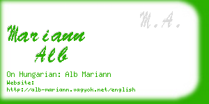 mariann alb business card